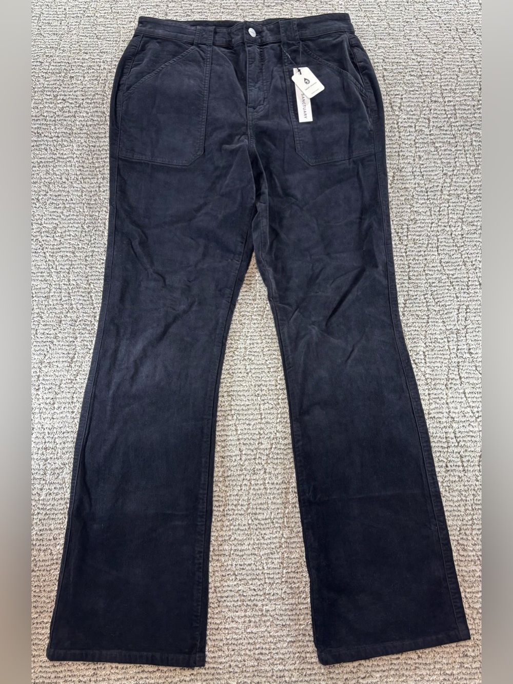 NWT Sanctuary Anthropologie Women’s Size 31 Black Corduroy Hayden Bootcut Pants